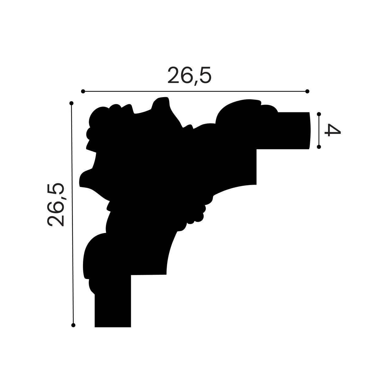 Chenar din poliuretan, Manavi, B16-2 - 26.5x26.5x2 cm — imaginea 2