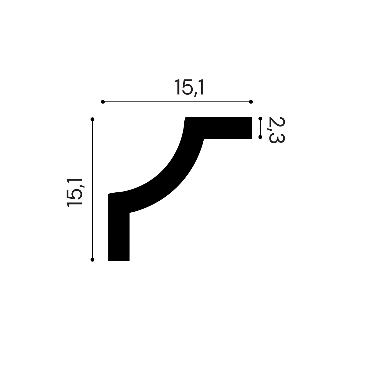 Chenar din poliuretan, Manavi, B21-1 - 15.1x15.1x1.2 cm — imaginea 2