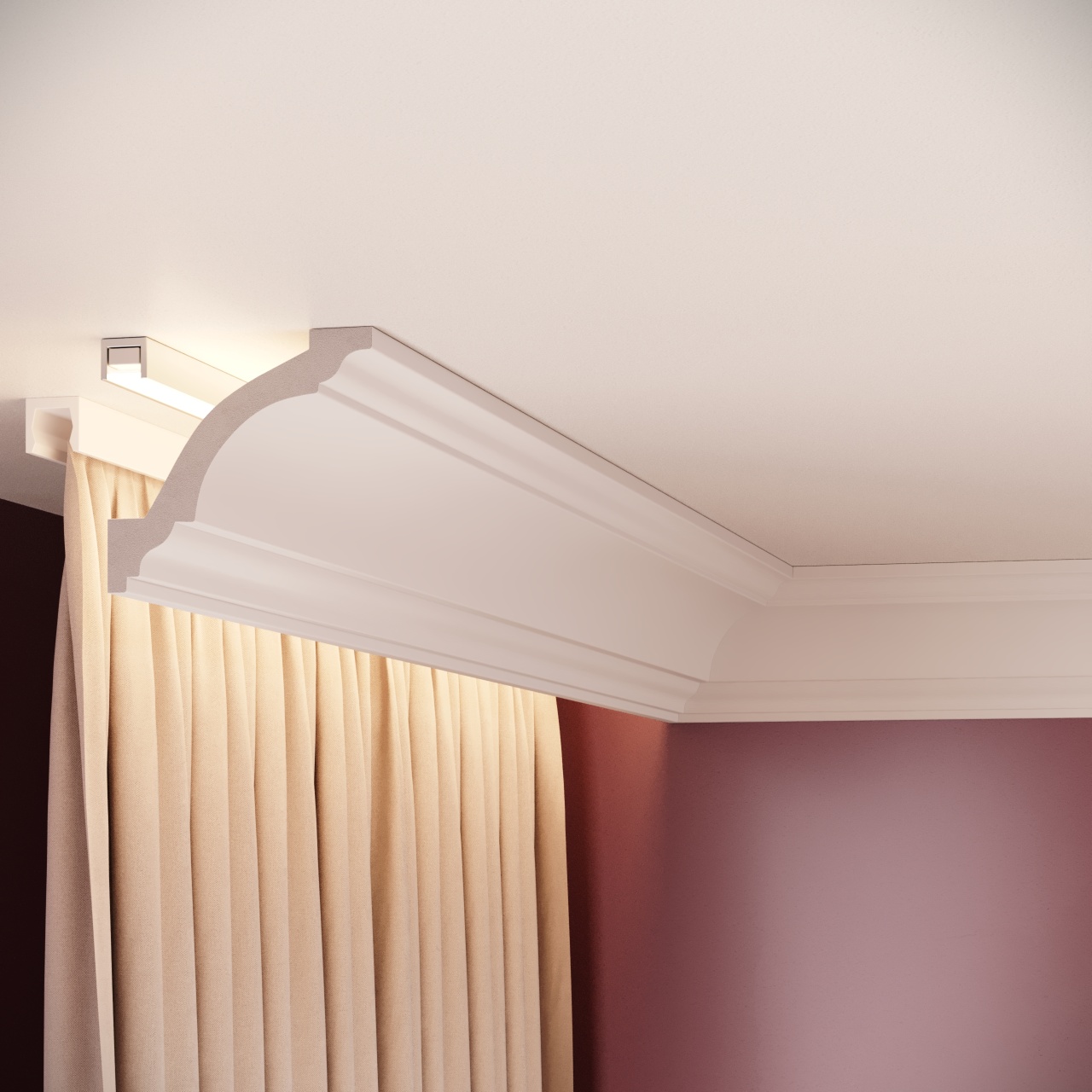 Cornisa decorativa din polimer rigid C14 New - 8x8x200 cm - 3 | YEO