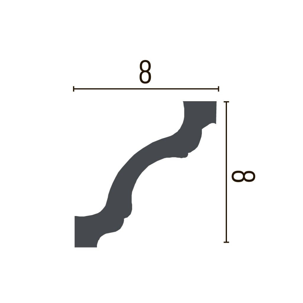 Cornisa decorativa flex P813F - 8x8x200 cm - 2 | YEO