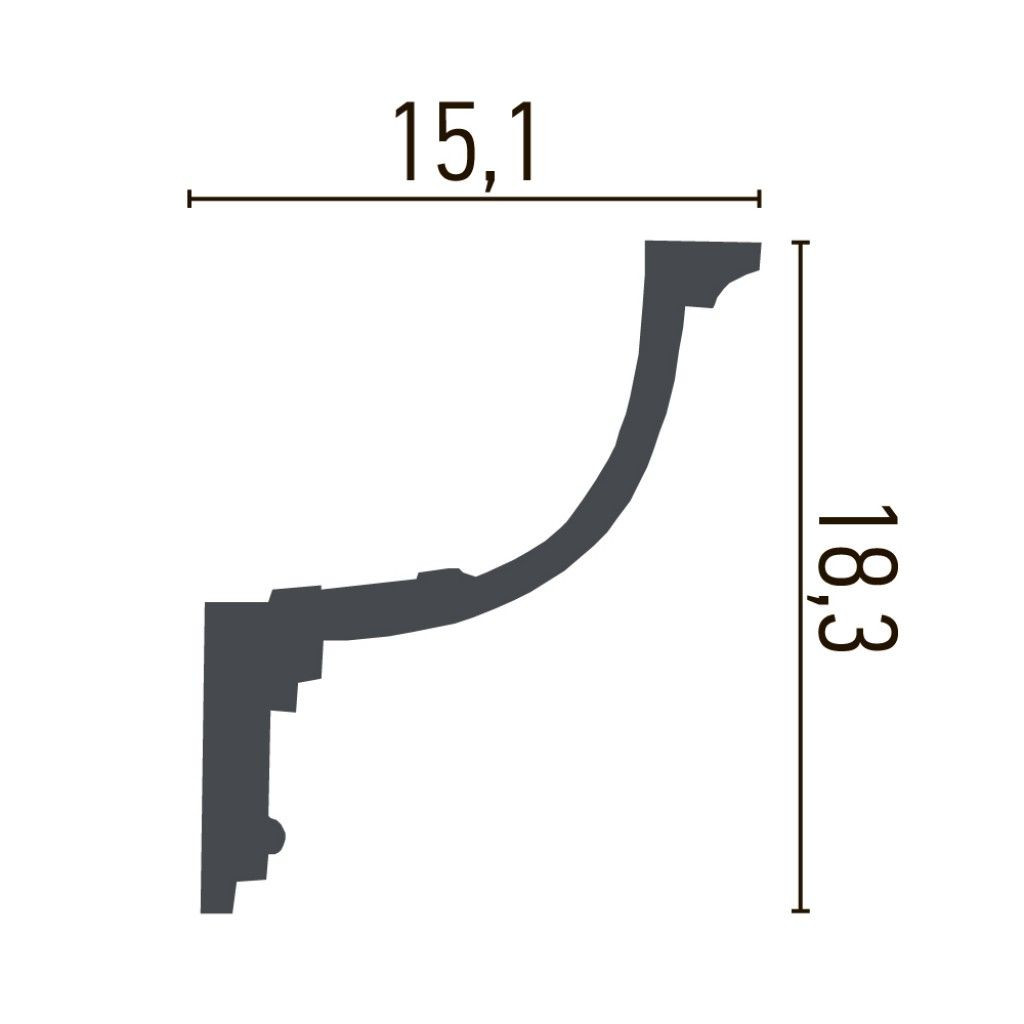 Cornisa decorativa P837 - 18.3x15.1x200 cm - 2 | YEO