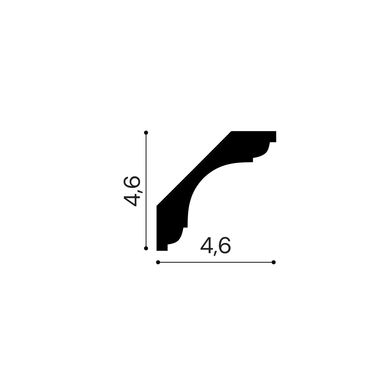 Cornisa poliuretan, Manavi, P902 - 4.6x4.6x200 cm — imaginea 2