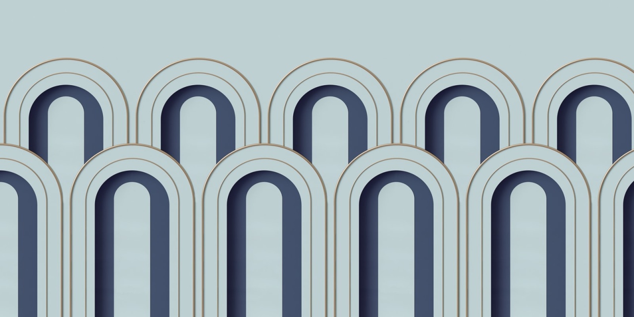 Fototapet, 3D Arch Deco, Blue, Dormitor, Rebel Walls - 2