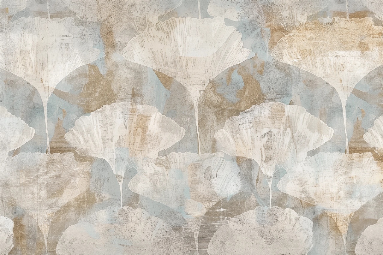 Fototapet Artistic Marron et Beige Gingko Rêve MG203