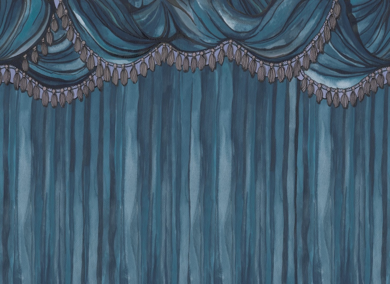 Fototapet, Behind the Curtains, Blue, Rebel Walls - 2