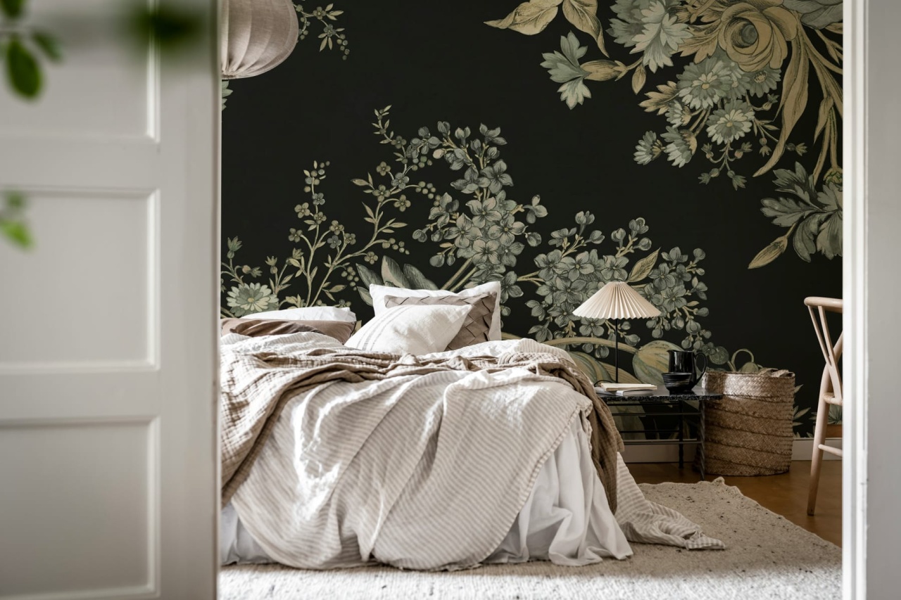 Fototapet, Bold Floral, Black, Rebel Walls - 3