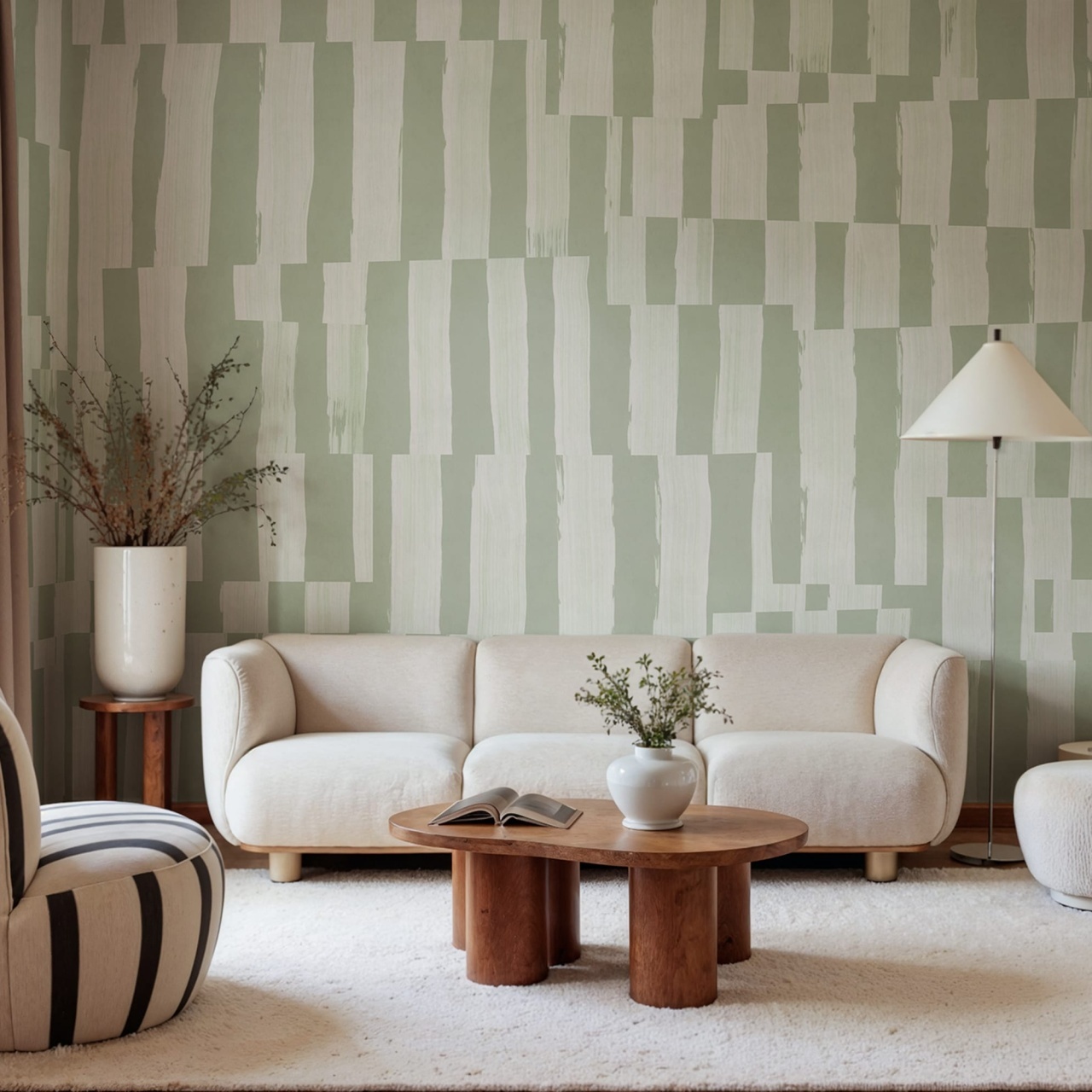 Fototapet, Broken Stripes, Green, Rebel Walls - 3