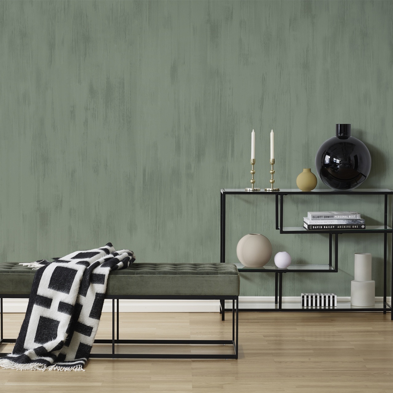 Fototapet, Brushstrokes, Jade, Rebel Walls