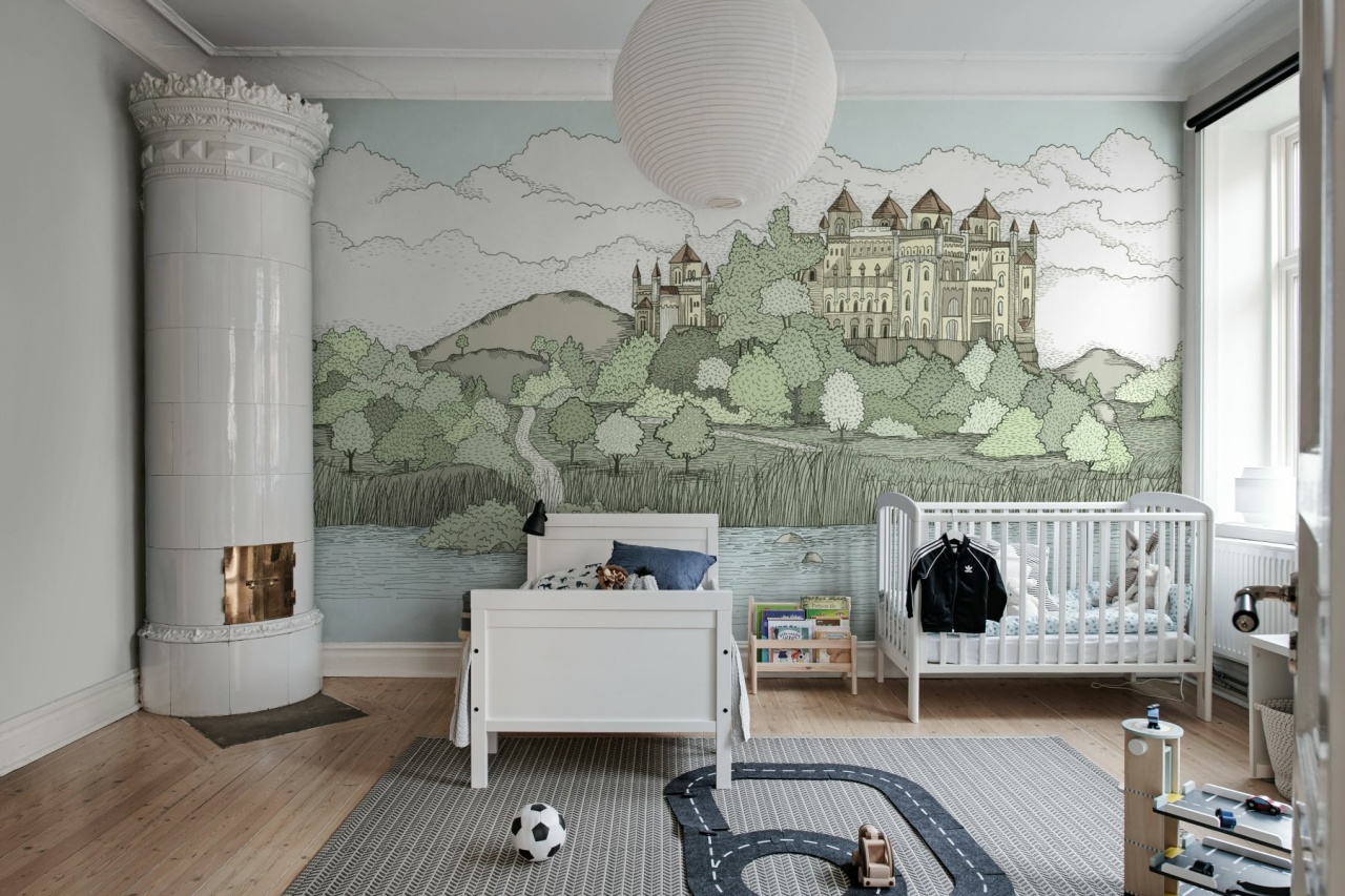 Fototapet, Castle by the Lake, Soft Green, Rebel Walls