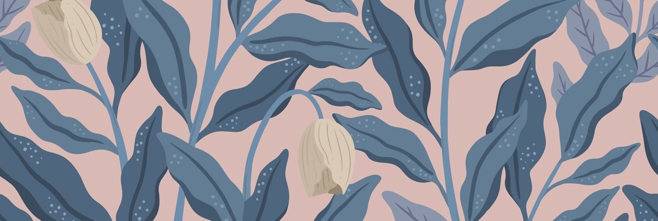 Fototapet, Cool Flora, Pink & Blue, Rebel Walls — imaginea 2