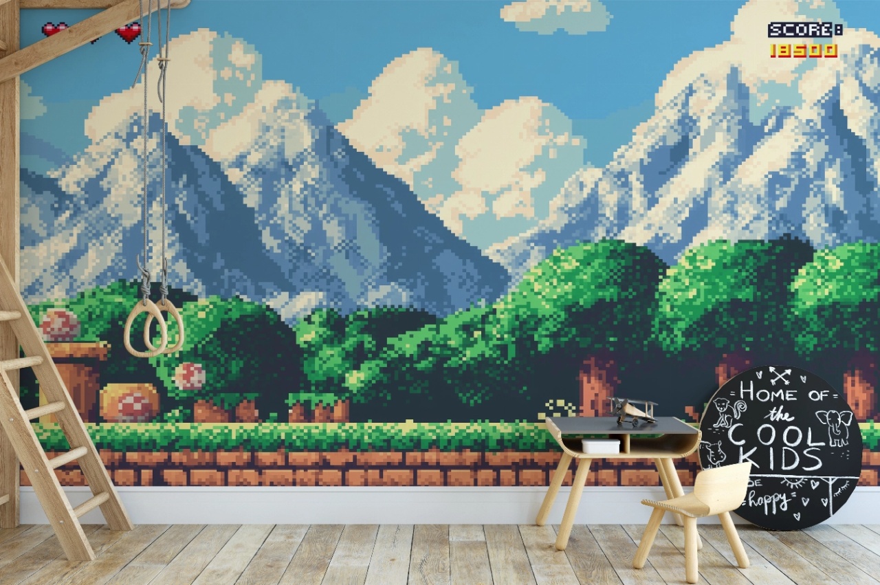 Fototapet copii, Mountains from Mario Land 013