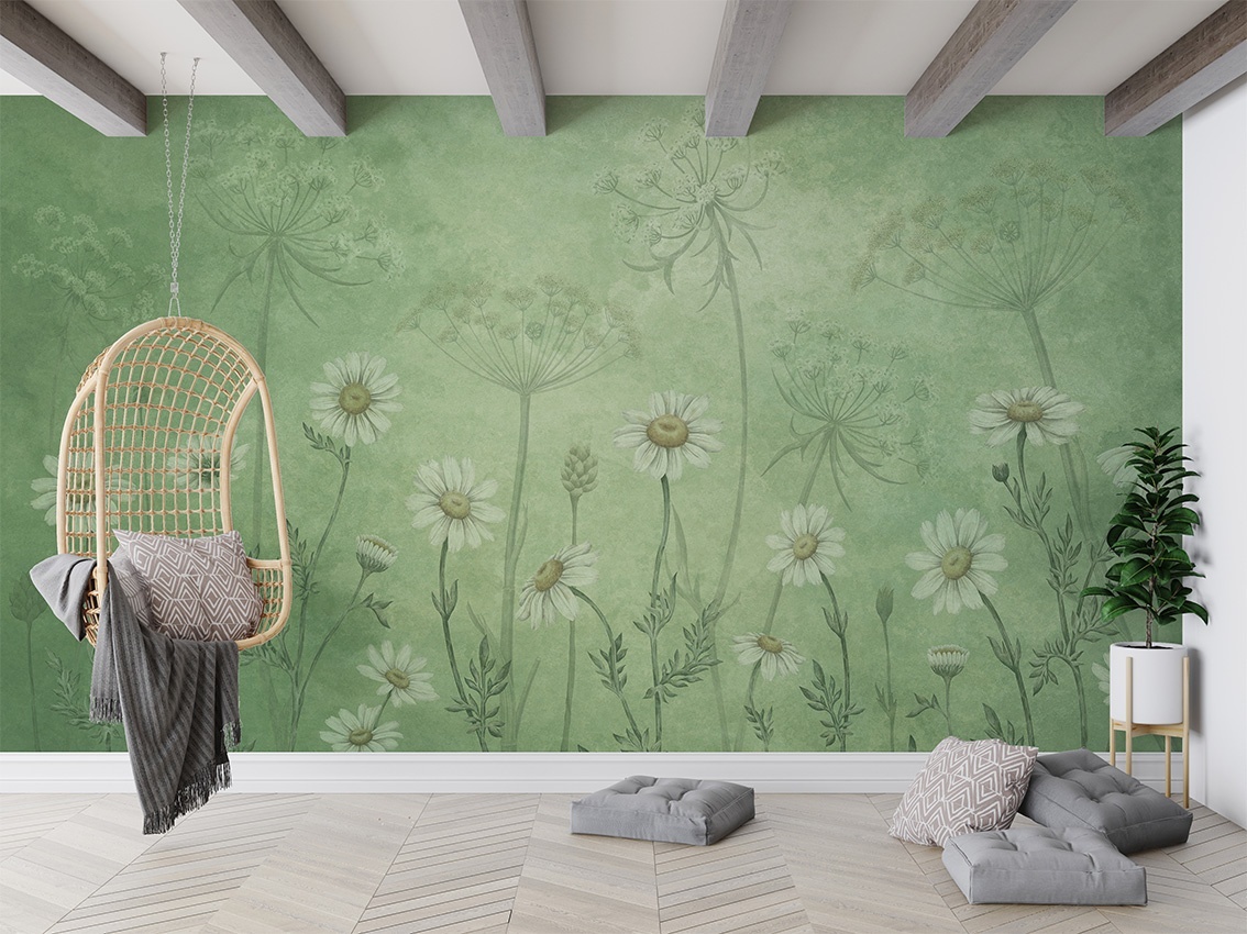 Fototapet Dazzling Daisies - Green, Sir Edward - 3