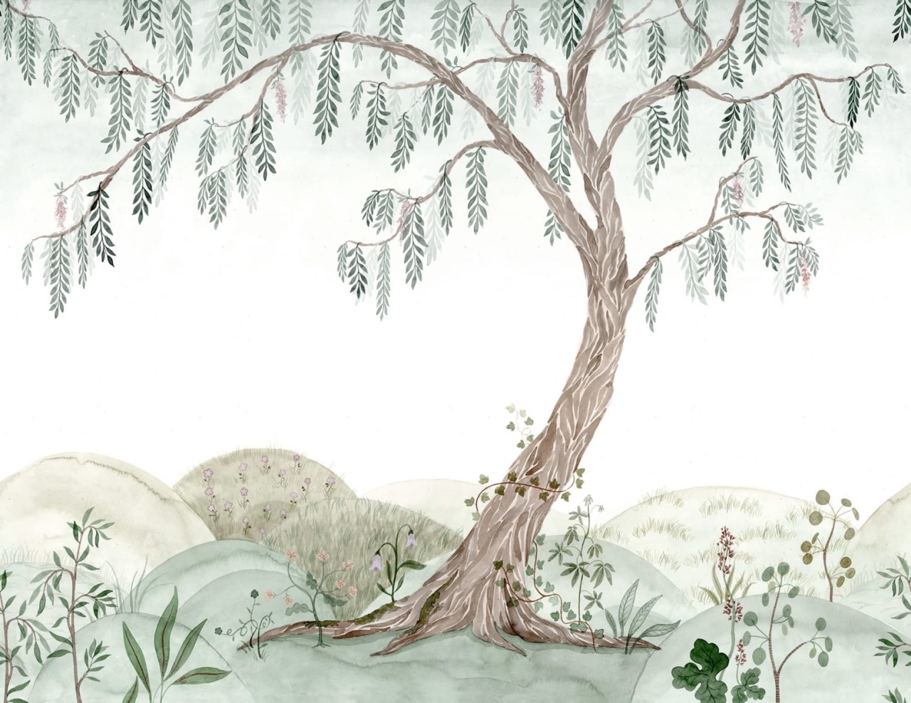 Fototapet, Dreamy Tree, Light Green, Rebel Walls — imaginea 2