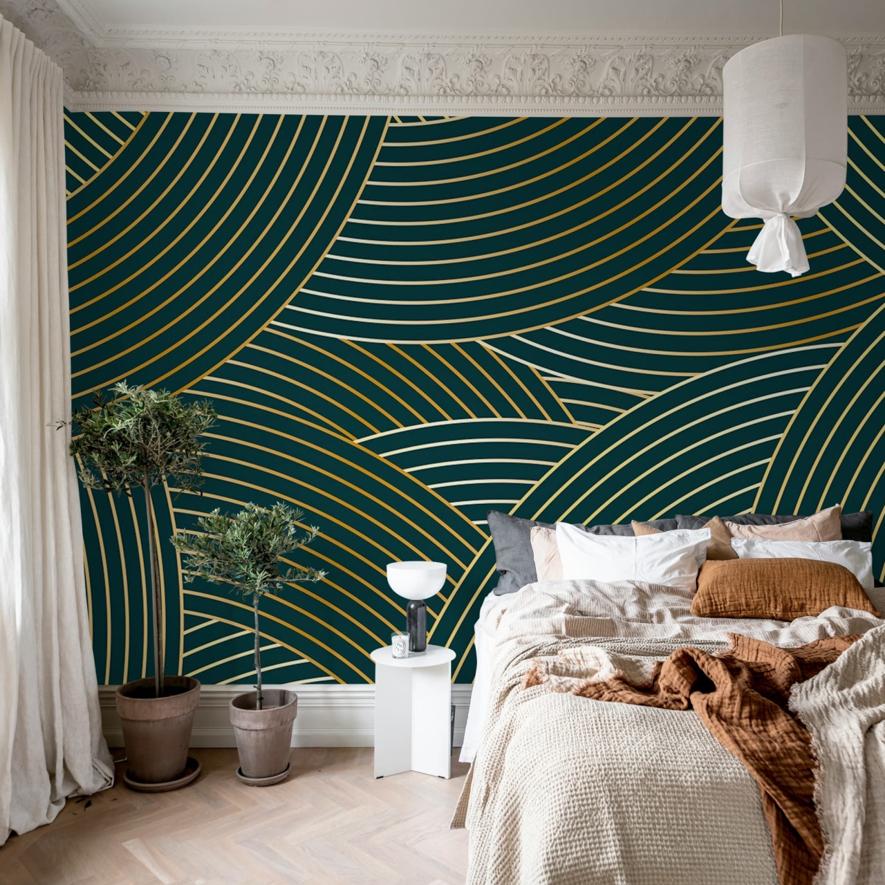 Fototapet, Elegant Lines, Petrol, Rebel Walls - 3