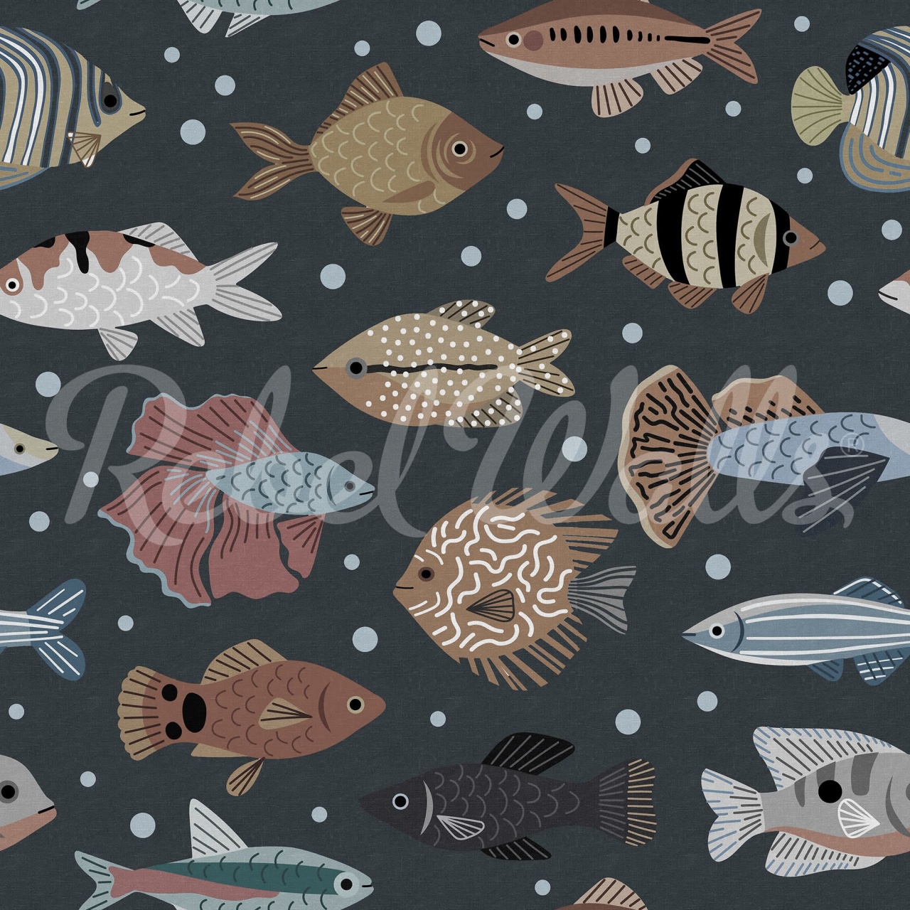 Fototapet, Fish Shoal, Night, Rebel Walls - 2