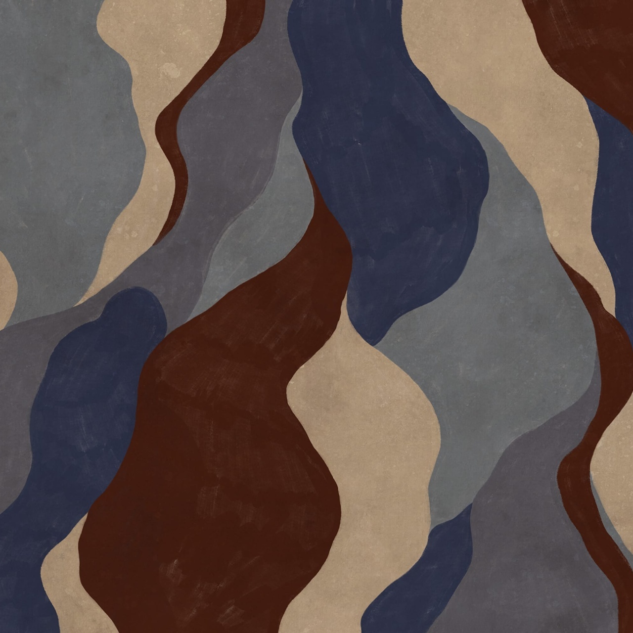 Fototapet, Flowing Forms, Dark Blue, Rebel Walls - 2