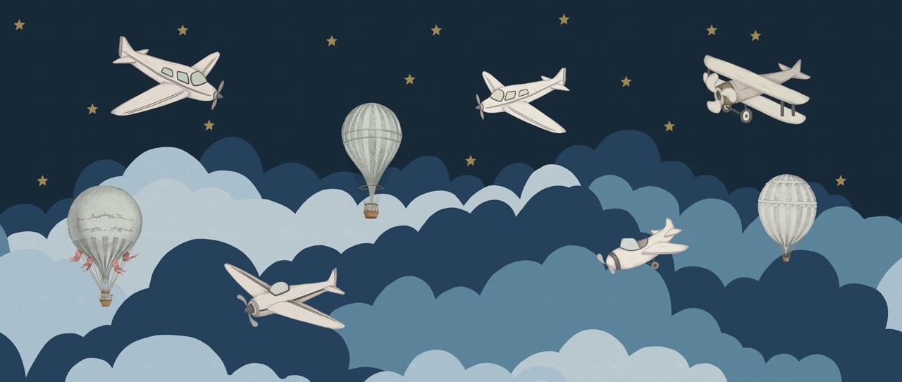 Fototapet, Fly Away, Dark Blue, Rebel Walls - 2