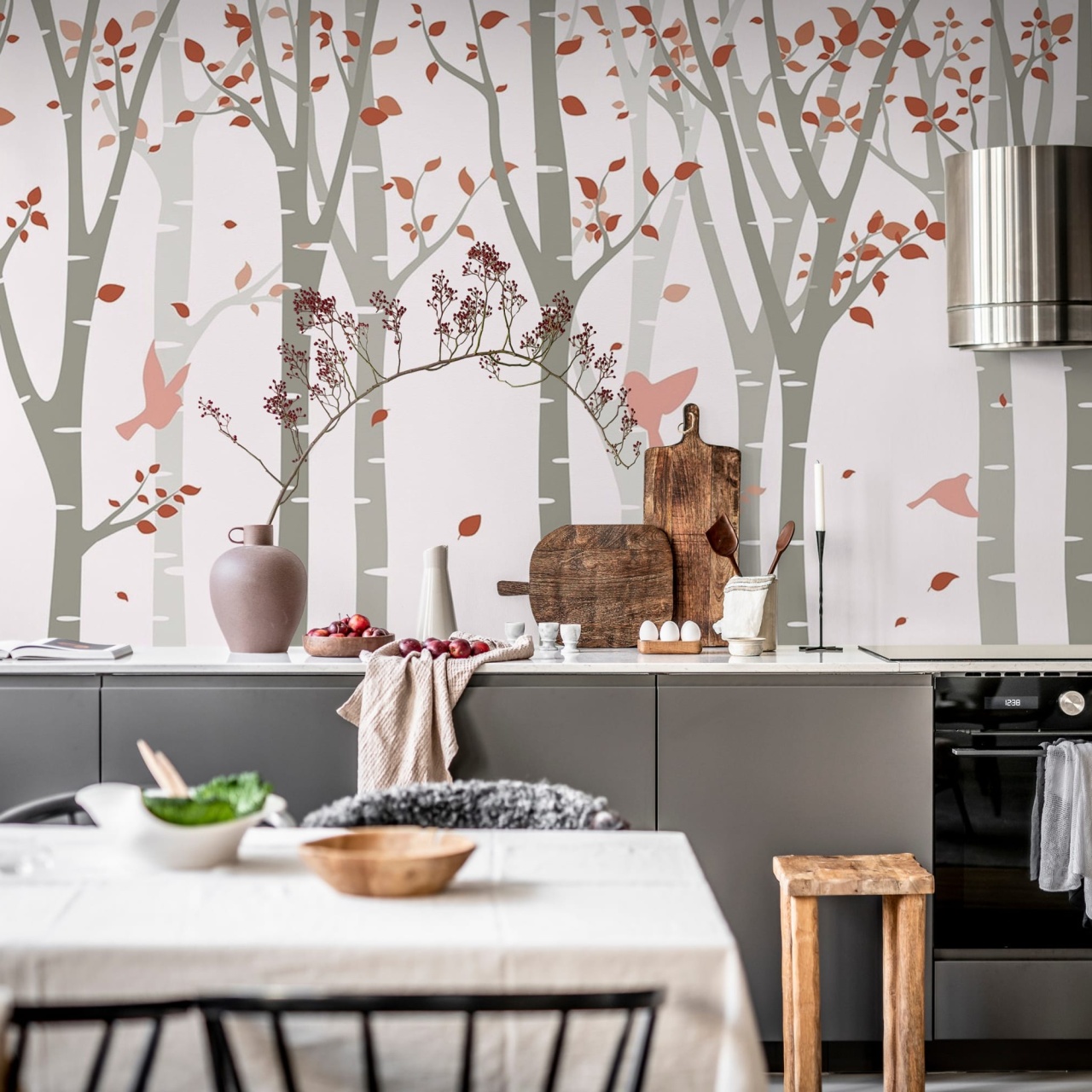 Fototapet, Forest Birds, Pink, Rebel Walls - 3
