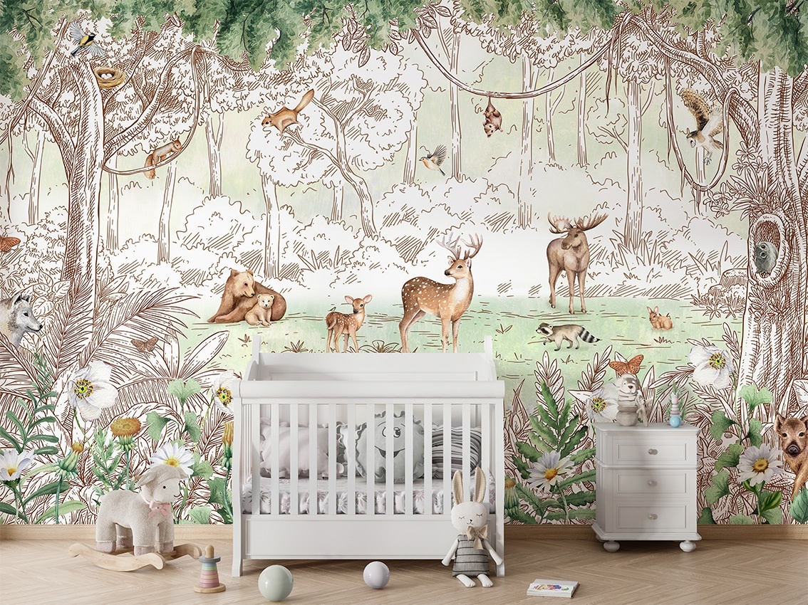 Fototapet Forest Friends - Spring, Kikki Belle - 5