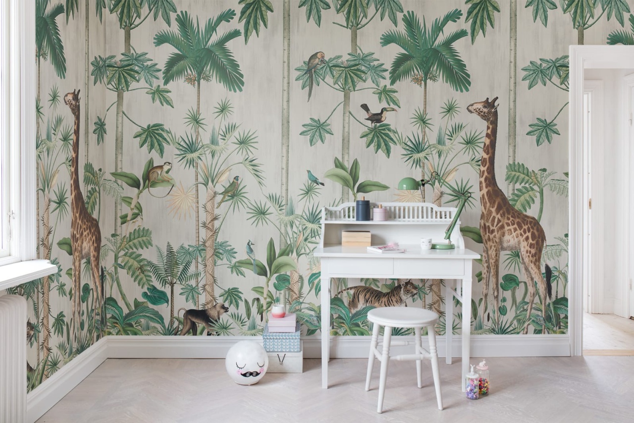 Fototapet, Giraffe's Stroll, Rebel Walls