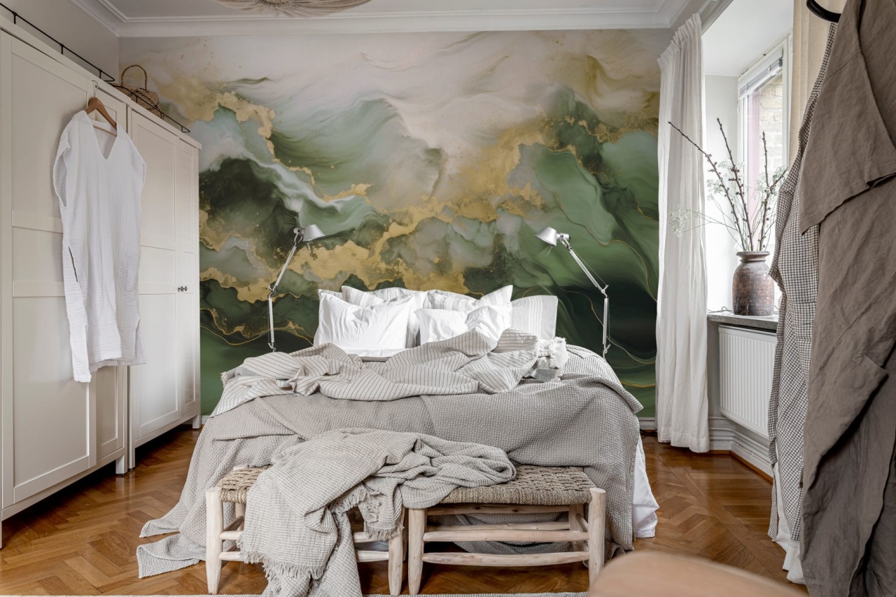 Fototapet, Gold Stream, Green, Rebel Walls — imaginea 3