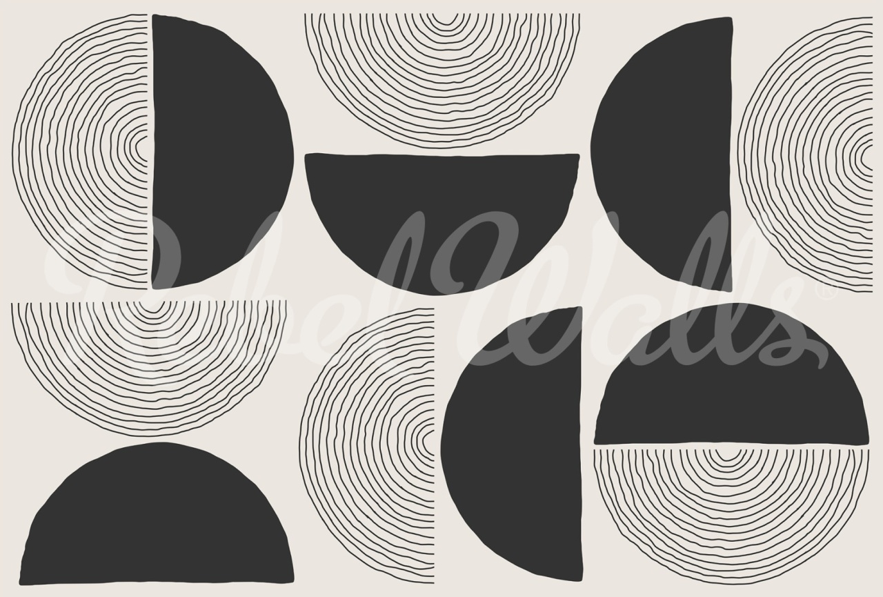 Fototapet, Graphic Circles, Black, Rebel Walls — imaginea 2