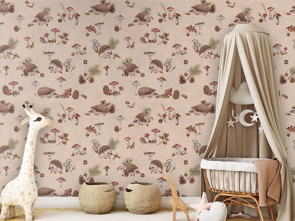 Fototapet Happy Hedgehog - Beige, Kikki Belle - 4