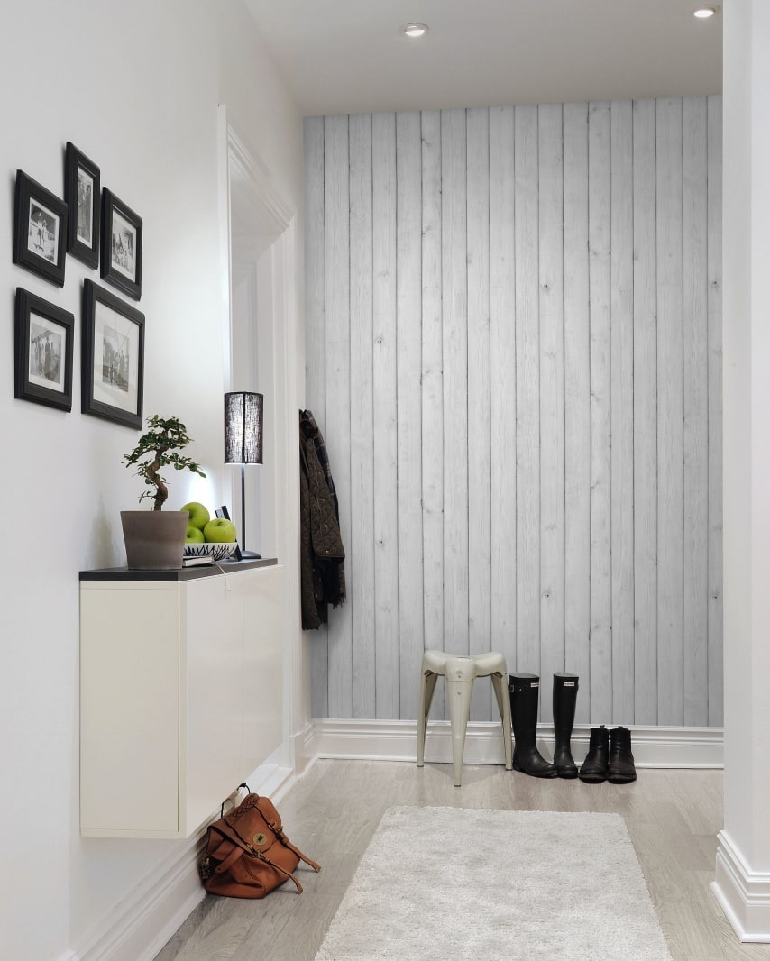 Fototapet, Horizontal Boards, White, Rebel Walls - 4