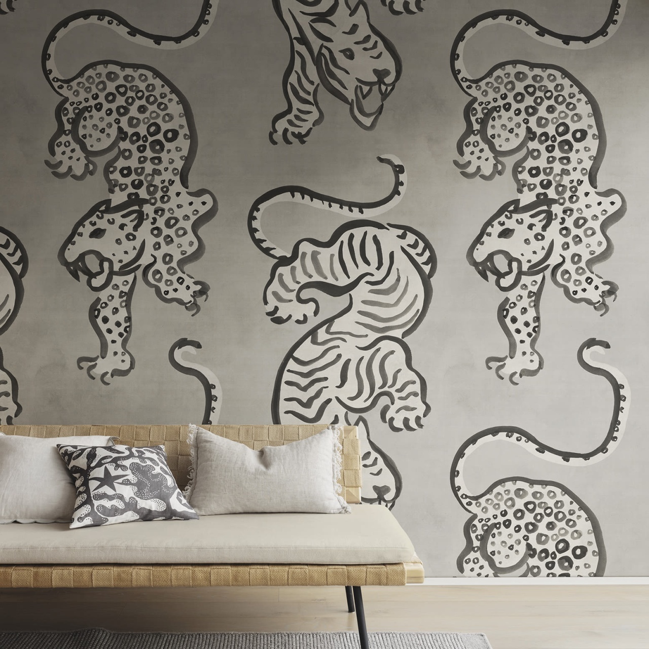 Fototapet, Ink Tiger, Gray, Rebel Walls - 3