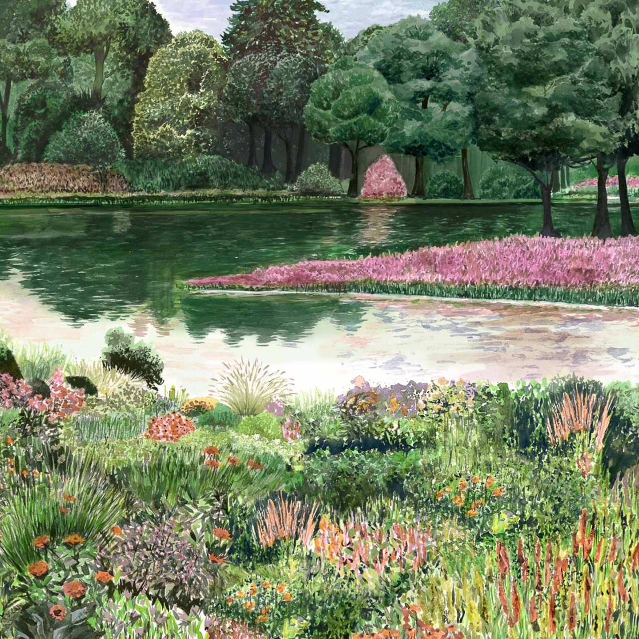 Fototapet Jardí del Espejo, Primavera, Coordonne - 2
