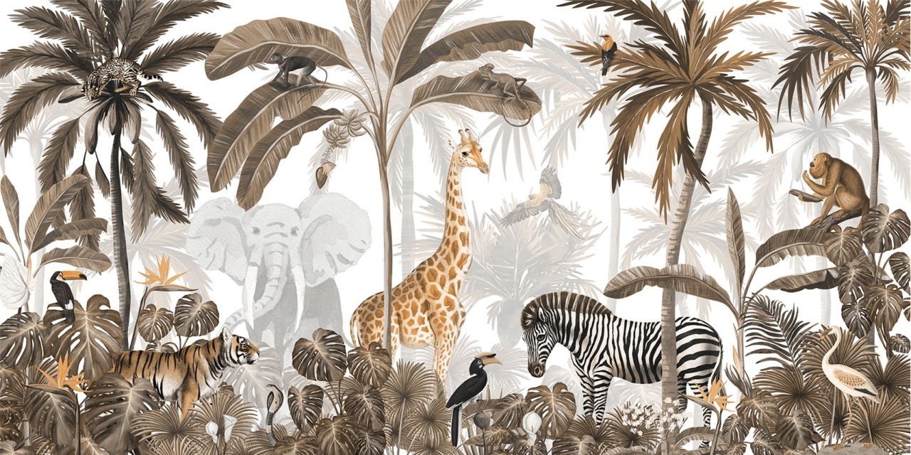 Fototapet Jungle Jive - Sepia, Kikki Belle - 2