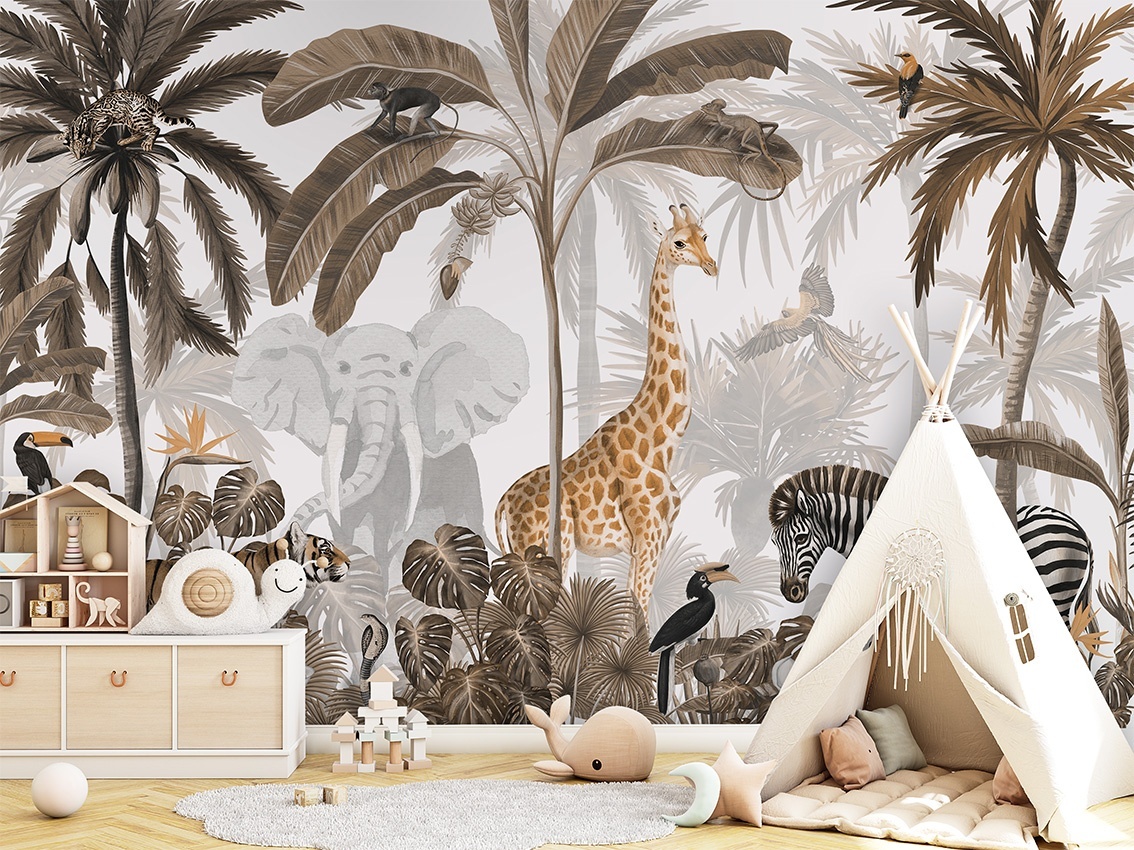 Fototapet Jungle Jive - Sepia, Kikki Belle - 5