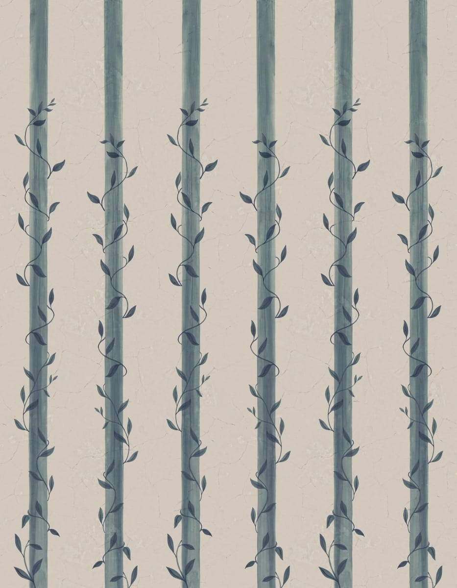 Fototapet, Leafy Stripes, Blue, Rebel Walls - 2