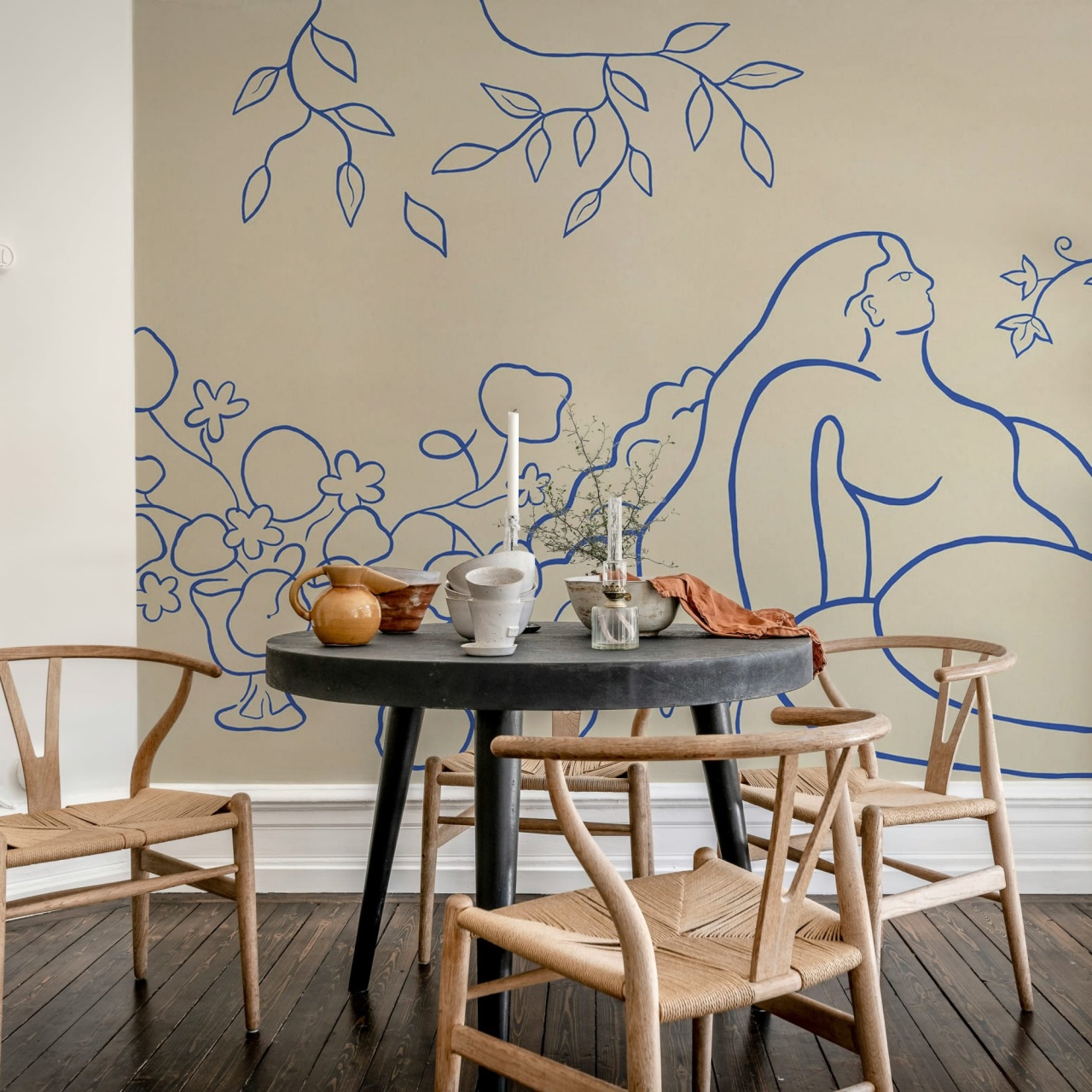 Fototapet, Lush Lines, Light Blue, Rebel Walls
