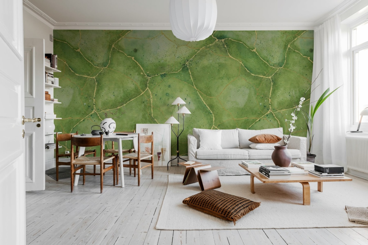 Fototapet, Marble Watercolor, Green, Rebel Walls