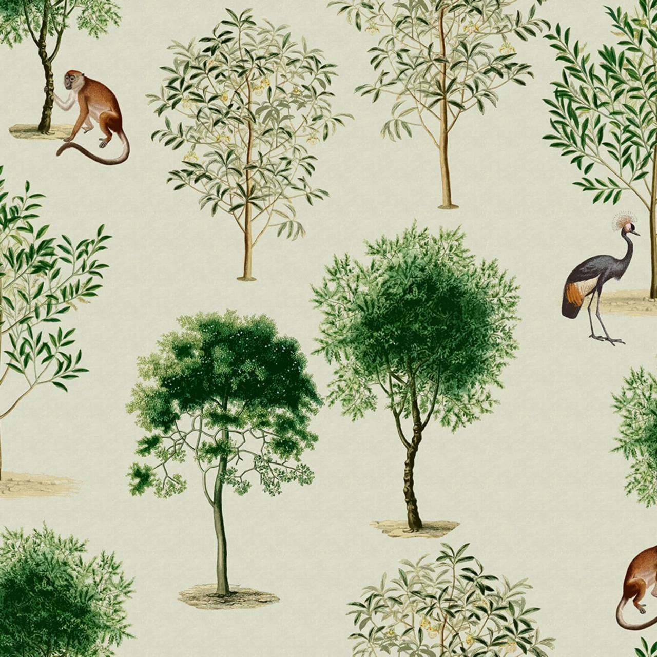 Fototapet, Monkey Among Trees, Beige, Rebel Walls - 2