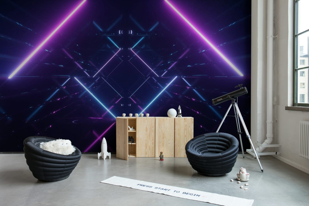 Fototapet, Neon Beams, Midnight, Rebel Walls