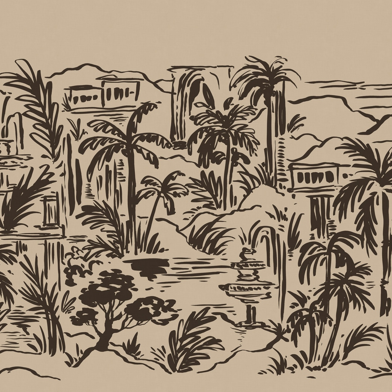 Fototapet, Palm Oasis, Black, Rebel Walls - 2