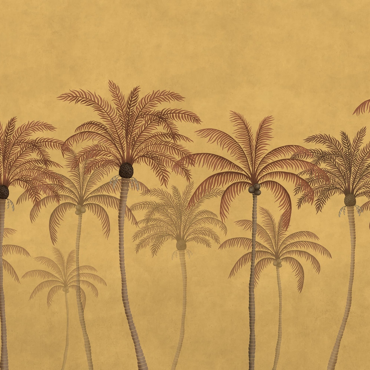 Fototapet, Palm Parade, Yellow, Rebel Walls - 2