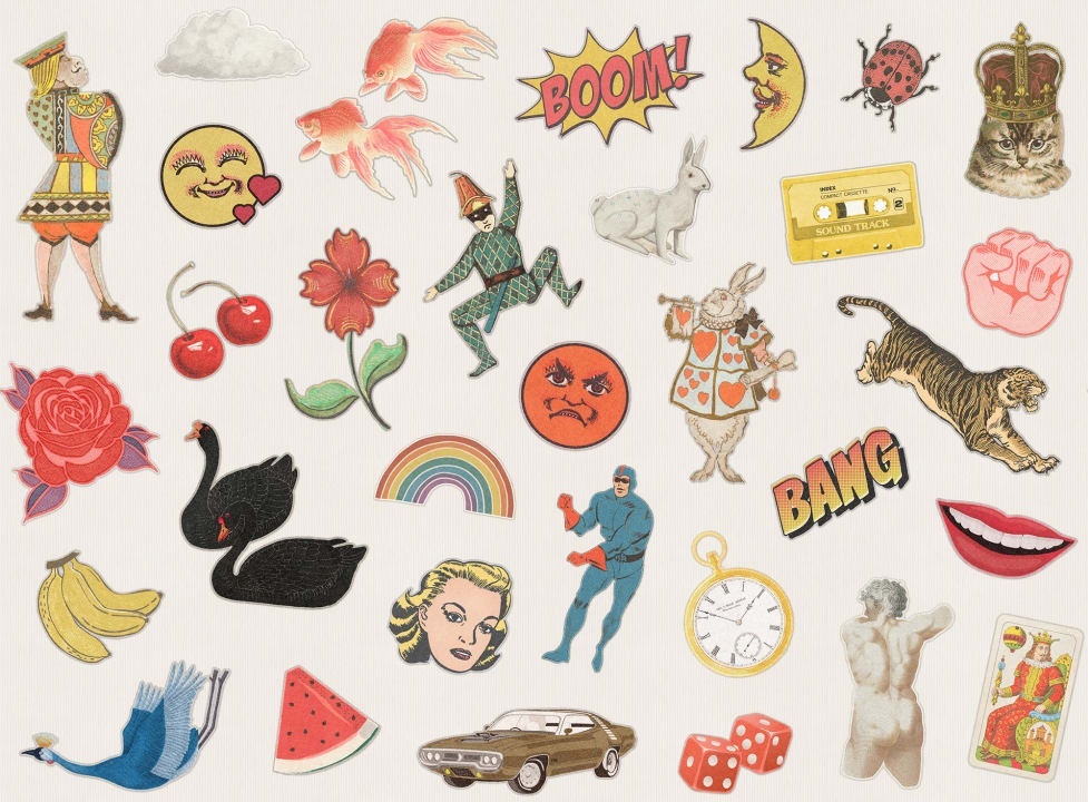 Fototapet, Patches, White, Rebel Walls - 2