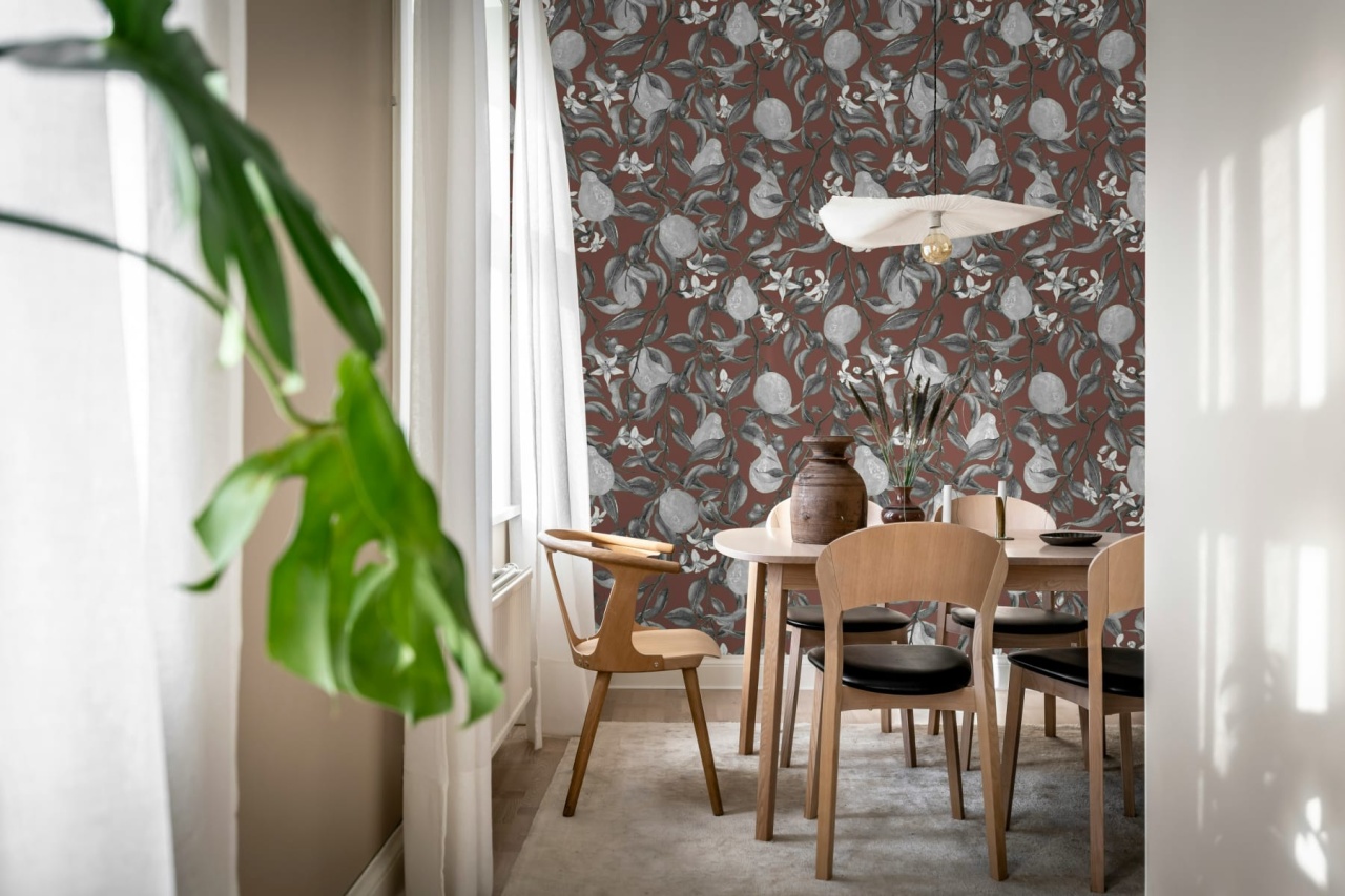 Fototapet, Pear Garden, Burgundy, Rebel Walls
