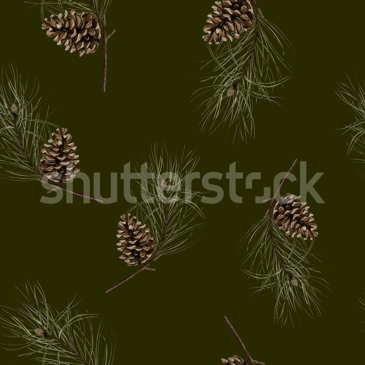 Fototapet, Pine Cones, Dark Green, Rebel Walls - 2