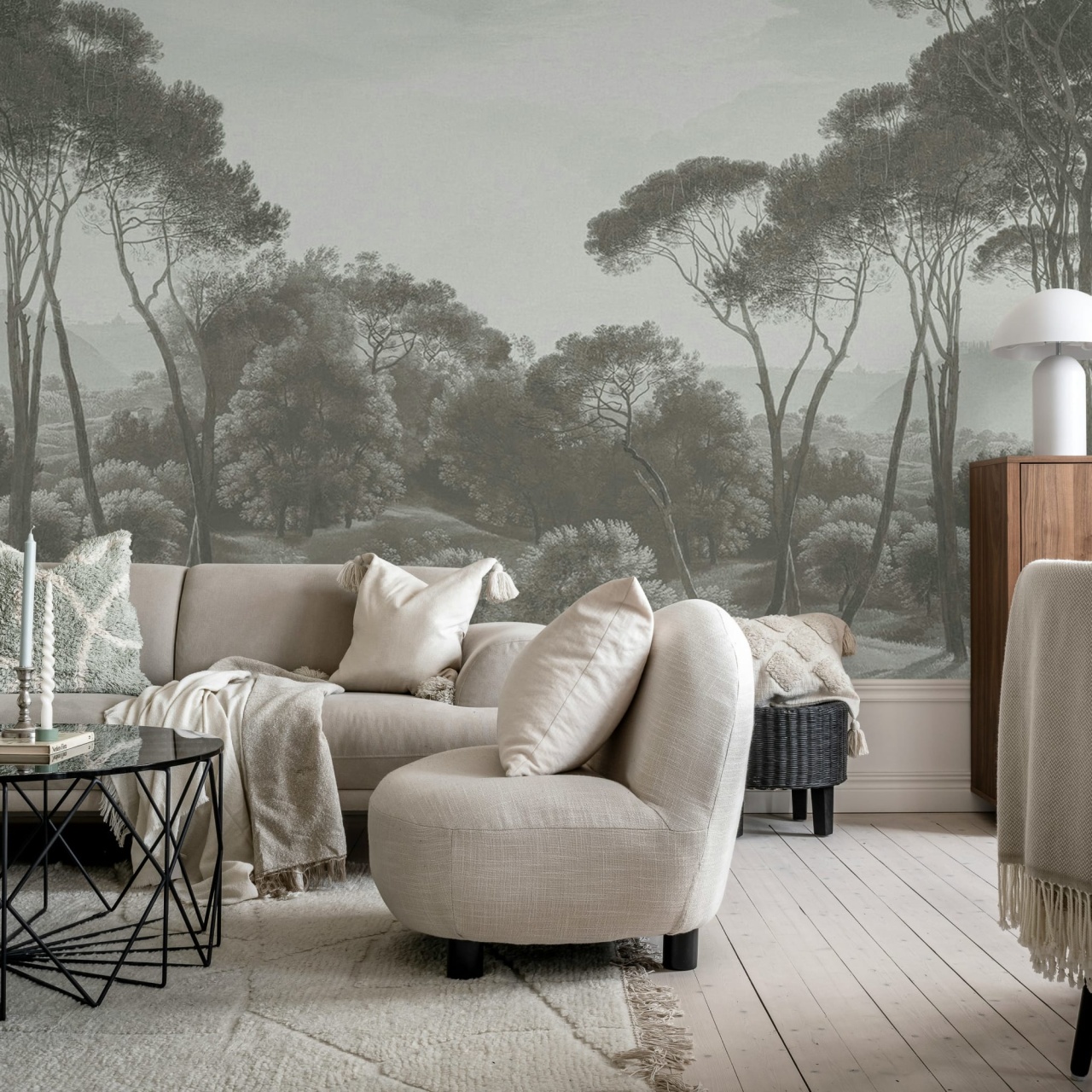 Fototapet, Pine Wood, Gray, Rebel Walls