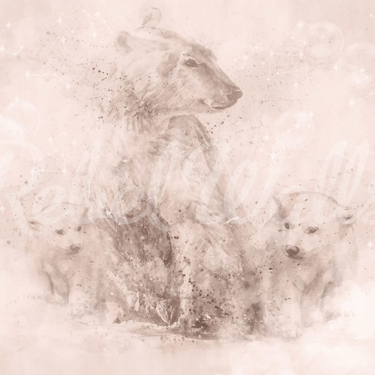 Fototapet, Polar Bear, Soft Pink, Rebel Walls - 2