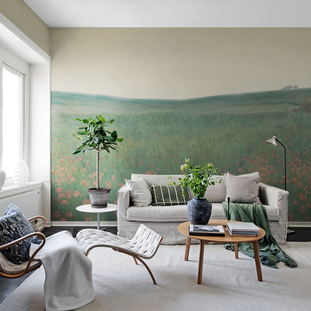 Fototapet, Poppy Landscape, Dawn, Rebel Walls