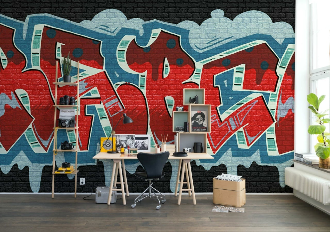 Fototapet, Rebel Graffiti, Red, Rebel Walls