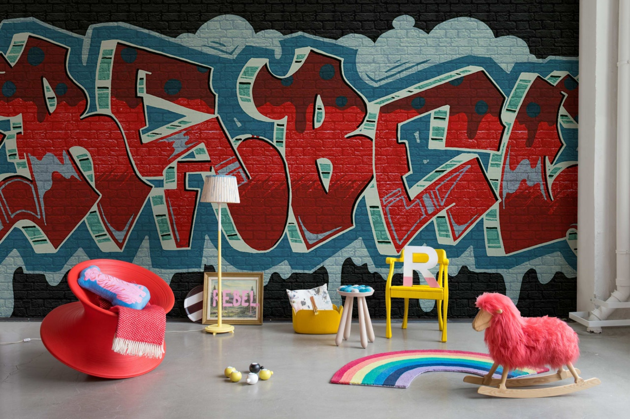 Fototapet, Rebel Graffiti, Red, Rebel Walls - 3