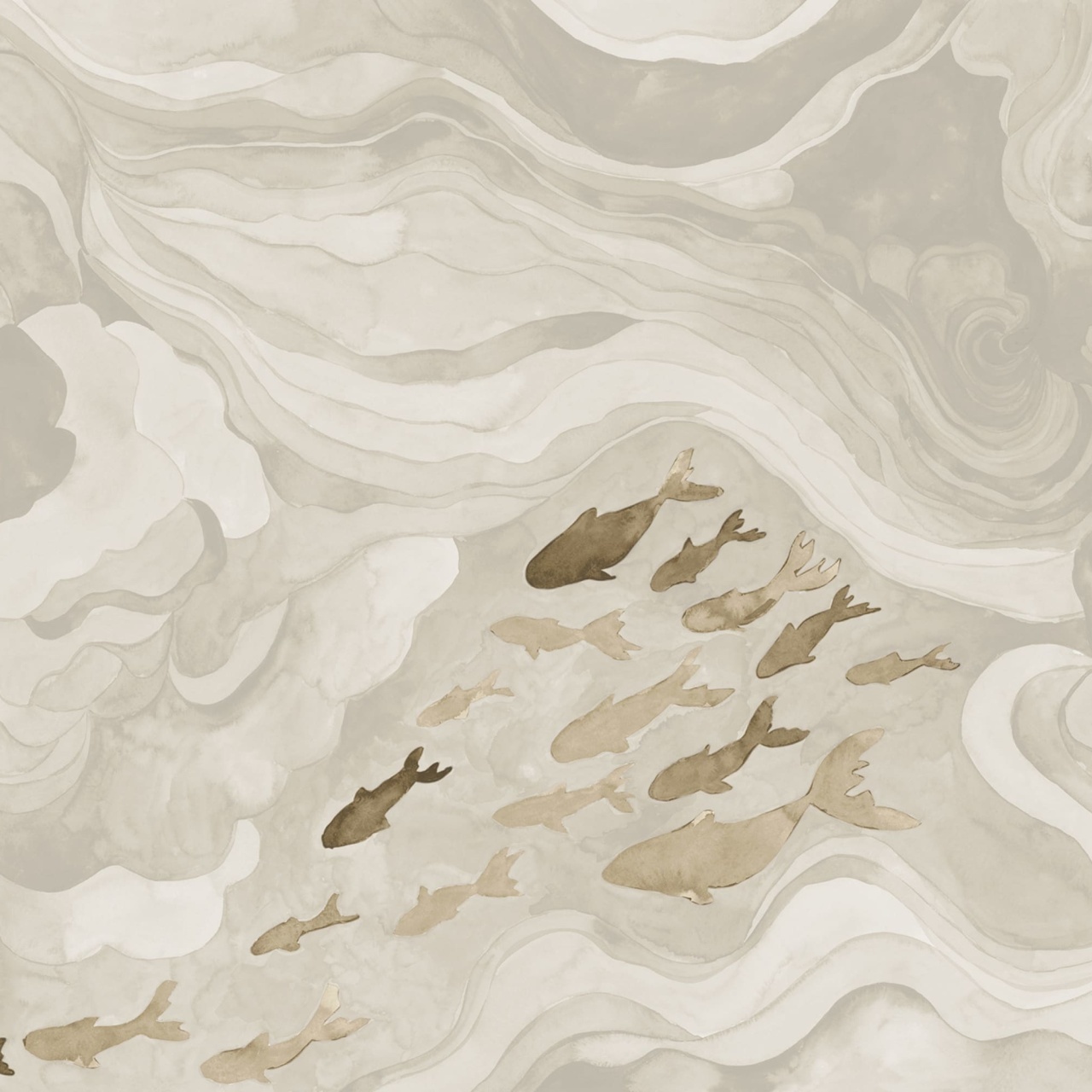 Fototapet, Silent Stream, Beige, Rebel Walls - 2