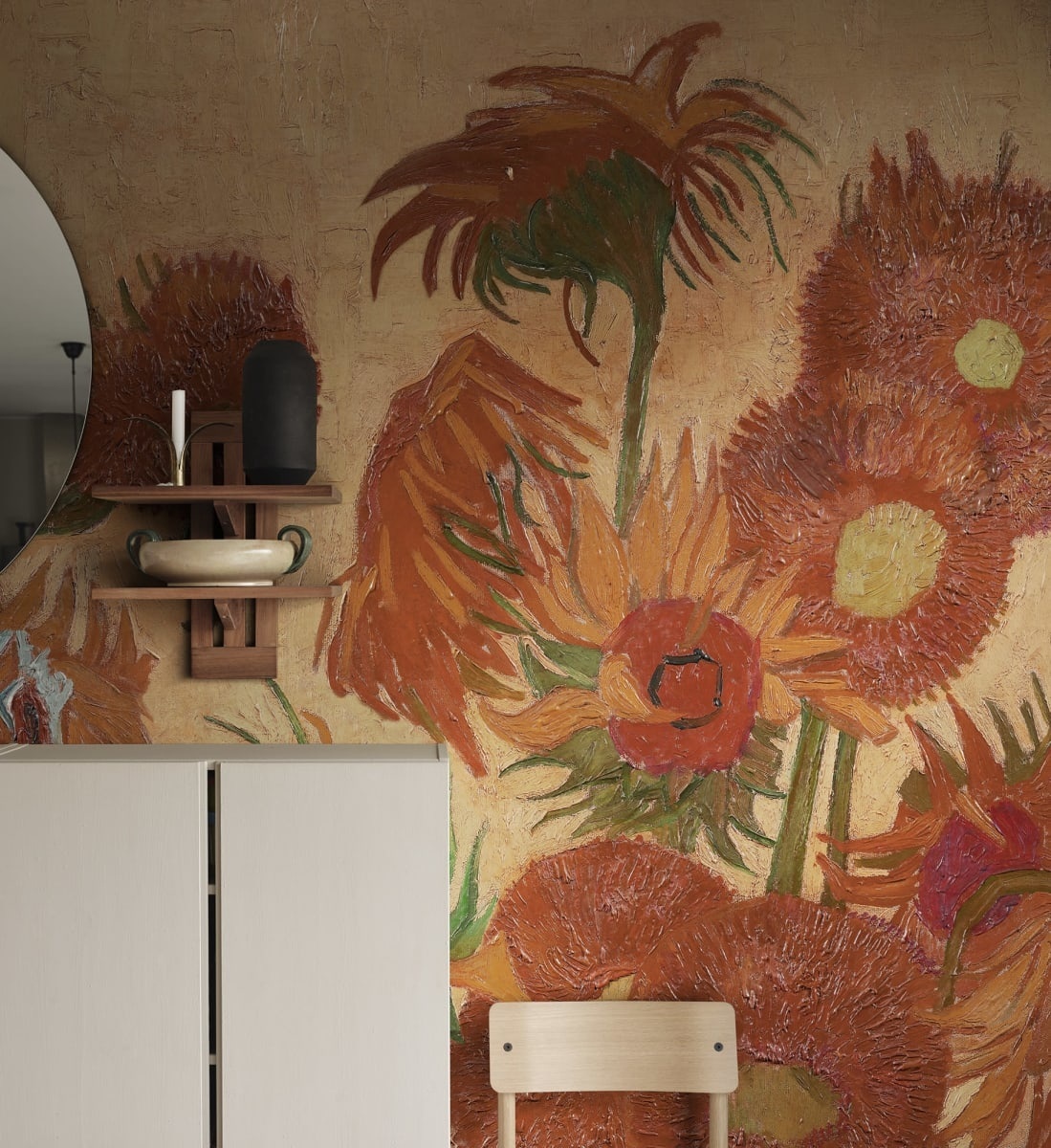 Fototapet, Sunflowers Repeatable, Peach, Rebel Walls - 3