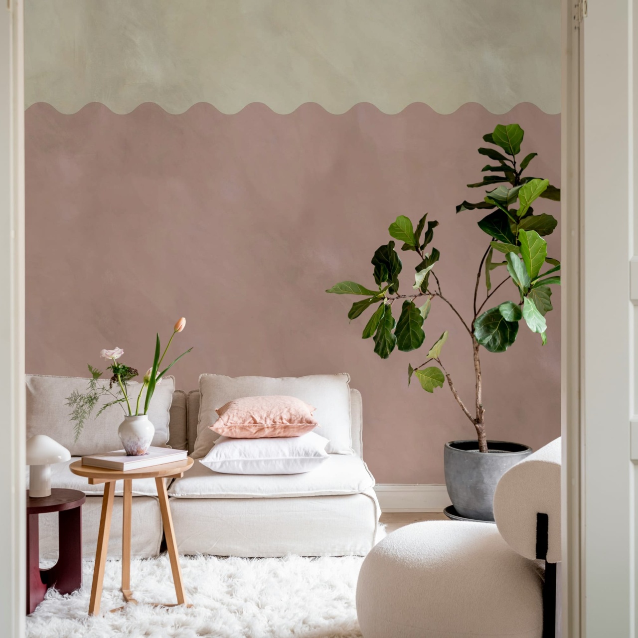 Fototapet, Wave Border, Pink, Rebel Walls - 3